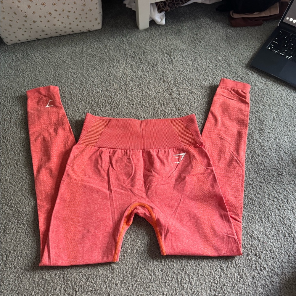 Pink Seamless Ribbed Leggings - Picture 2 of 4